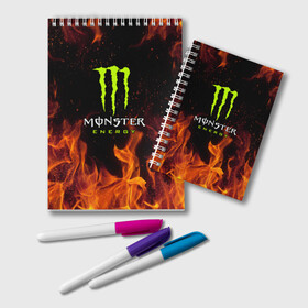 Блокнот с принтом MONSTER ENERGY в Кировске, 100% бумага | 48 листов, плотность листов — 60 г/м2, плотность картонной обложки — 250 г/м2. Листы скреплены удобной пружинной спиралью. Цвет линий — светло-серый
 | black monster | bmx | claw | cybersport | energy | monster | monster energy | moto | motocross | race | sport | киберспорт | когти | монстер энерджи | монстр | мото | мотокросс | ралли | скейтбординг | спорт | т | энергия