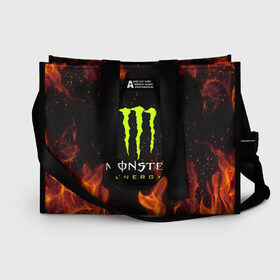 Сумка-шоппер 3D с принтом MONSTER ENERGY в Кировске, 100% полиэстер | застегивается на металлическую кнопку; внутренний карман застегивается на молнию. Стенки укреплены специальным мягким материалом, чтобы защитить содержимое от несильных ударов
 | black monster | bmx | claw | cybersport | energy | monster | monster energy | moto | motocross | race | sport | киберспорт | когти | монстер энерджи | монстр | мото | мотокросс | ралли | скейтбординг | спорт | т | энергия