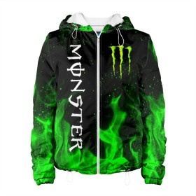 Женская куртка 3D с принтом MONSTER ENERGY в Кировске, ткань верха — 100% полиэстер, подклад — флис | прямой крой, подол и капюшон оформлены резинкой с фиксаторами, два кармана без застежек по бокам, один большой потайной карман на груди. Карман на груди застегивается на липучку | black monster | bmx | claw | cybersport | energy | monster | monster energy | moto | motocross | race | sport | киберспорт | когти | монстер энерджи | монстр | мото | мотокросс | ралли | скейтбординг | спорт | т | энергия