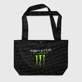 Пляжная сумка 3D с принтом MONSTER ENERGY  в Кировске, 100% полиэстер | застегивается на металлическую кнопку; внутренний карман застегивается на молнию. Стенки укреплены специальным мягким материалом, чтобы защитить содержимое от несильных ударов
 | black monster | bmx | claw | cybersport | energy | monster | monster energy | moto | motocross | race | sport | киберспорт | когти | монстер энерджи | монстр | мото | мотокросс | ралли | скейтбординг | спорт | т | энергия