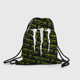 Рюкзак-мешок 3D с принтом MONSTER ENERGY  в Кировске, 100% полиэстер | плотность ткани — 200 г/м2, размер — 35 х 45 см; лямки — толстые шнурки, застежка на шнуровке, без карманов и подкладки | black monster | bmx | claw | cybersport | energy | monster | monster energy | moto | motocross | race | sport | киберспорт | когти | монстер энерджи | монстр | мото | мотокросс | ралли | скейтбординг | спорт | т | энергия