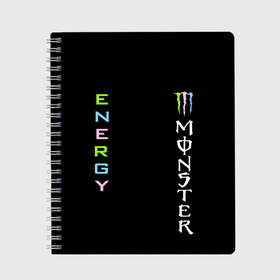 Тетрадь с принтом MONSTER ENERGY (Z) в Кировске, 100% бумага | 48 листов, плотность листов — 60 г/м2, плотность картонной обложки — 250 г/м2. Листы скреплены сбоку удобной пружинной спиралью. Уголки страниц и обложки скругленные. Цвет линий — светло-серый
 | black monster | bmx | claw | cybersport | energy | monster | monster energy | moto | motocross | race | sport | киберспорт | когти | монстер энерджи | монстр | мото | мотокросс | ралли | скейтбординг | спорт | энергия