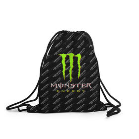 Рюкзак-мешок 3D с принтом MONSTER ENERGY (Z) в Кировске, 100% полиэстер | плотность ткани — 200 г/м2, размер — 35 х 45 см; лямки — толстые шнурки, застежка на шнуровке, без карманов и подкладки | black monster | bmx | claw | cybersport | energy | monster | monster energy | moto | motocross | race | sport | киберспорт | когти | монстер энерджи | монстр | мото | мотокросс | ралли | скейтбординг | спорт | т | энергия