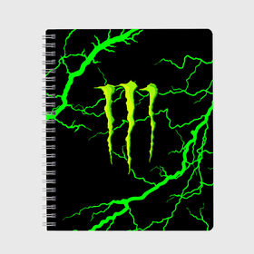 Тетрадь с принтом MONSTER ENERGY в Кировске, 100% бумага | 48 листов, плотность листов — 60 г/м2, плотность картонной обложки — 250 г/м2. Листы скреплены сбоку удобной пружинной спиралью. Уголки страниц и обложки скругленные. Цвет линий — светло-серый
 | black monster | bmx | claw | cybersport | energy | monster | monster energy | moto | motocross | race | sport | киберспорт | когти | монстер энерджи | монстр | мото | мотокросс | ралли | скейтбординг | спорт | т | энергия