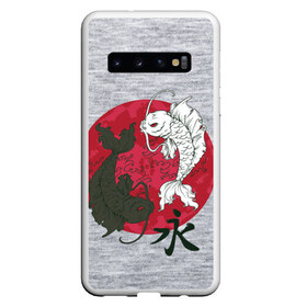 Чехол для Samsung Galaxy S10 с принтом Japan style в Кировске, Силикон | Область печати: задняя сторона чехла, без боковых панелей | Тематика изображения на принте: арт | гармония | животные | инь янь | карп | картинка | красная луна | подарок | рисунок | самурай | цыгун | японский