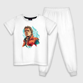 Детская пижама хлопок с принтом Marty MCFLY в Кировске, 100% хлопок |  брюки и футболка прямого кроя, без карманов, на брюках мягкая резинка на поясе и по низу штанин
 | back to the future | bttf | марти макфлай