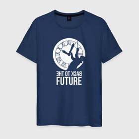 Мужская футболка хлопок с принтом Back to the Future в Кировске, 100% хлопок | прямой крой, круглый вырез горловины, длина до линии бедер, слегка спущенное плечо. | back to the future | bttf | марти макфлай