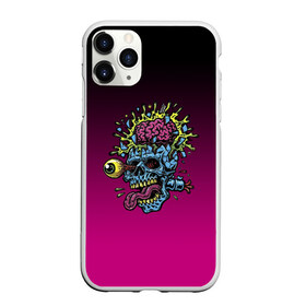 Чехол для iPhone 11 Pro Max матовый с принтом The explosion of the brain в Кировске, Силикон |  | bang | blue | brain | color | debris | explosion | eye | jaw | orbits | pink | skull | teeth | tongue | взрыв | глаз | глазницы | зубы | мозг | осколки | пасть | розовый | цвет | череп | язык