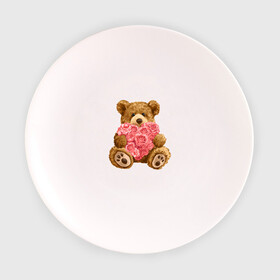 Тарелка с принтом Плюшевый медведь с сердечком в Кировске, фарфор | диаметр - 210 мм
диаметр для нанесения принта - 120 мм | арт | животные | картинка | медвежонок | мишка | плюшевый медведь | рисунок | розовые цветы | розочки | розы | сердечко | сердце | сердце из роз | цветы