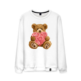 Мужской свитшот хлопок с принтом Плюшевый медведь с сердечком в Кировске, 100% хлопок |  | Тематика изображения на принте: арт | животные | картинка | медвежонок | мишка | плюшевый медведь | рисунок | розовые цветы | розочки | розы | сердечко | сердце | сердце из роз | цветы