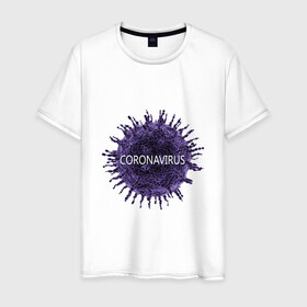 Мужская футболка хлопок с принтом Coronavirus в Кировске, 100% хлопок | прямой крой, круглый вырез горловины, длина до линии бедер, слегка спущенное плечо. | coronavirus | арт | вирус | коронавирус | пандемия