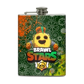 Фляга с принтом Brawl Stars Robot Spike в Кировске, металлический корпус | емкость 0,22 л, размер 125 х 94 мм. Виниловая наклейка запечатывается полностью | brawl | brawl stars | robospike | robot spike | spike | бравл | бравл кактус | бравл спайк | бравл старс | кактус | робоспайк | робот спайк | спайк | спайк робот