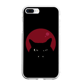 Чехол для iPhone 7Plus/8 Plus матовый с принтом Vampire Cat в Кировске, Силикон | Область печати: задняя сторона чехла, без боковых панелей | art | cat | red moon | vampire | арт | вампир | животные | картинка | кот | котик | кошка | красная луна | рисунок