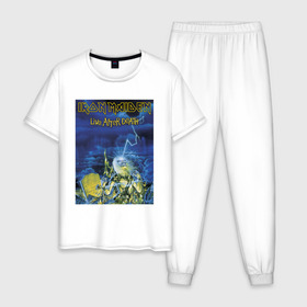Мужская пижама хлопок с принтом Iron Maiden в Кировске, 100% хлопок | брюки и футболка прямого кроя, без карманов, на брюках мягкая резинка на поясе и по низу штанин
 | iron maiden | арт | метал | музыка | рок