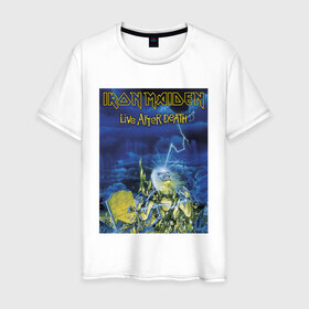 Мужская футболка хлопок с принтом Iron Maiden в Кировске, 100% хлопок | прямой крой, круглый вырез горловины, длина до линии бедер, слегка спущенное плечо. | Тематика изображения на принте: iron maiden | арт | метал | музыка | рок