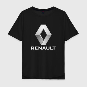 Мужская футболка хлопок Oversize с принтом RENAULT. в Кировске, 100% хлопок | свободный крой, круглый ворот, “спинка” длиннее передней части | Тематика изображения на принте: abstract | auto | brand | car | geometry | renault | sport | texture | абстракция | авто | автомобильные | бренд | геометрия | классика | машины | модные | ренаулт | спорт | стиль | текстура