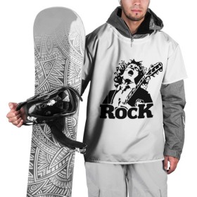 Накидка на куртку 3D с принтом Rock в Кировске, 100% полиэстер |  | ac dc | rock | арт | рок | рок н ролл | хард рок