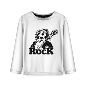 Детский лонгслив 3D с принтом Rock в Кировске, 100% полиэстер | длинные рукава, круглый вырез горловины, полуприлегающий силуэт
 | ac dc | rock | арт | рок | рок н ролл | хард рок
