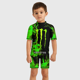 Детский купальный костюм 3D с принтом MONSTER ENERGY в Кировске, Полиэстер 85%, Спандекс 15% | застежка на молнии на спине | black monster | bmx | claw | cybersport | energy | monster | monster energy | moto | motocross | race | sport | киберспорт | когти | монстер энерджи | монстр | мото | мотокросс | ралли | скейтбординг | спорт | энергия