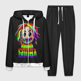 Мужской костюм 3D с принтом 6IX9INE в Кировске, 100% полиэстер | Манжеты и пояс оформлены тканевой резинкой, двухслойный капюшон со шнурком для регулировки, карманы спереди | Тематика изображения на принте: 6 | 6ix9ine | 9 | america | gang | gangsta | gooba | keke | koko | music | rap | shark | tekashi | usa | акула | америка | музыка | реп | рэп | текаши