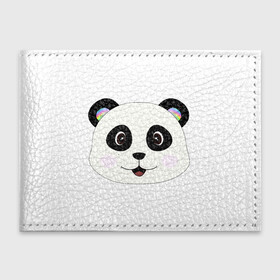 Обложка для студенческого билета с принтом Panda в Кировске, натуральная кожа | Размер: 11*8 см; Печать на всей внешней стороне | bear | colorful | green | nature | panda | детские | животные | звери | милые | мультфильмы | панды | радуга