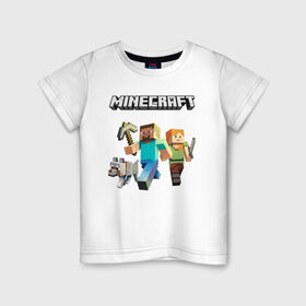 Детская футболка хлопок с принтом MINECRAFT МАЙНКРАФТ в Кировске, 100% хлопок | круглый вырез горловины, полуприлегающий силуэт, длина до линии бедер | block | creeper | cube | minecraft | pixel | блок | геометрия | крафт | крипер | кубики | майнкрафт | пиксели