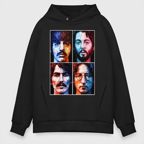 Мужское худи Oversize хлопок с принтом THE BEATLES в Кировске, френч-терри — 70% хлопок, 30% полиэстер. Мягкий теплый начес внутри —100% хлопок | боковые карманы, эластичные манжеты и нижняя кромка, капюшон на магнитной кнопке | four | george | john lenon | liverpool | music | paul | ringo | rock | the beatles | uk | битлз | британия | джон | джордж | жуки | ливерпульская четверка | музыка | пол | ринго | рок