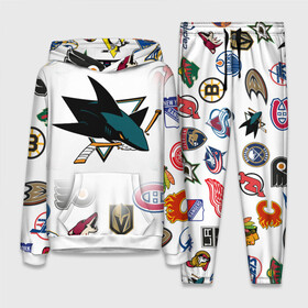 Женский костюм 3D (с толстовкой) с принтом San Jose Sharks (Z) в Кировске,  |  | anaheim ducks | arizona coyotes | boston bruins | buffalo sabres | calgary flames | canadiens de montreal | carolina hurricanes | chicago blackhawks | colorado avalanche | columbus blue jackets | dallas stars | detroit red wings | edmonton oil | hockey | 