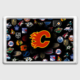 Магнит 45*70 с принтом Calgary Flames (Z) в Кировске, Пластик | Размер: 78*52 мм; Размер печати: 70*45 | anaheim ducks | arizona coyotes | boston bruins | buffalo sabres | calgary flames | canadiens de montreal | carolina hurricanes | chicago blackhawks | colorado avalanche | columbus blue jackets | dallas stars | detroit red wings | edmonton oil | hockey | 