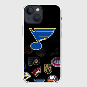 Чехол для iPhone 13 mini с принтом NHL St. Louis Blues (Z) в Кировске,  |  | anaheim ducks | arizona coyotes | boston bruins | buffalo sabres | canadiens de montreal | carolina hurricanes | chicago blackhawks | colorado | hockey | nhl | st. louis blues | нхл | паттерн | спорт | хоккей