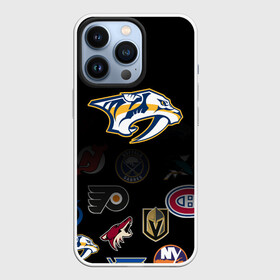 Чехол для iPhone 13 Pro с принтом NHL Nashville Predators (Z) в Кировске,  |  | anaheim ducks | arizona coyotes | boston bruins | buffalo sabres | canadiens de montreal | carolina hurricanes | chicago blackhawks | colorado | hockey | nashville predators | nhl | нхл | паттерн | спорт | хоккей