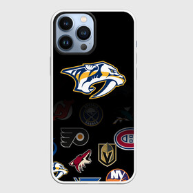 Чехол для iPhone 13 Pro Max с принтом NHL Nashville Predators (Z) в Кировске,  |  | anaheim ducks | arizona coyotes | boston bruins | buffalo sabres | canadiens de montreal | carolina hurricanes | chicago blackhawks | colorado | hockey | nashville predators | nhl | нхл | паттерн | спорт | хоккей