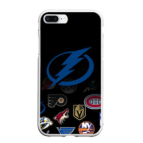 Чехол для iPhone 7Plus/8 Plus матовый с принтом NHL Tampa Bay Lightning (Z) в Кировске, Силикон | Область печати: задняя сторона чехла, без боковых панелей | anaheim ducks | arizona coyotes | boston bruins | buffalo sabres | canadiens de montreal | carolina hurricanes | chicago blackhawks | colorado | hockey | nhl | tampa bay lightning | нхл | паттерн | спорт | хоккей