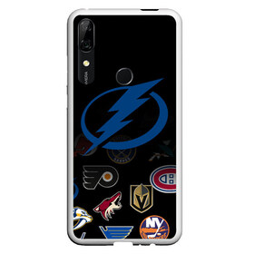 Чехол для Honor P Smart Z с принтом NHL Tampa Bay Lightning (Z) в Кировске, Силикон | Область печати: задняя сторона чехла, без боковых панелей | anaheim ducks | arizona coyotes | boston bruins | buffalo sabres | canadiens de montreal | carolina hurricanes | chicago blackhawks | colorado | hockey | nhl | tampa bay lightning | нхл | паттерн | спорт | хоккей