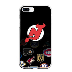 Чехол для iPhone 7Plus/8 Plus матовый с принтом NHL New Jersey Devils (Z) в Кировске, Силикон | Область печати: задняя сторона чехла, без боковых панелей | anaheim ducks | arizona coyotes | boston bruins | buffalo sabres | calgary flames | carolina hurricanes | chicago blackhawks | colorado | hockey | new jersey devils | nhl | нхл | паттерн | спорт | хоккей