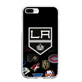 Чехол для iPhone 7Plus/8 Plus матовый с принтом NHL Los Angeles Kings (Z) в Кировске, Силикон | Область печати: задняя сторона чехла, без боковых панелей | anaheim ducks | arizona coyotes | boston bruins | buffalo sabres | calgary flames | canadiens de montreal | carolina hurricanes | colorado | hockey | los angeles kings | nhl | нхл | паттерн | спорт | хоккей