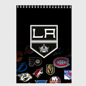 Скетчбук с принтом NHL Los Angeles Kings (Z) в Кировске, 100% бумага
 | 48 листов, плотность листов — 100 г/м2, плотность картонной обложки — 250 г/м2. Листы скреплены сверху удобной пружинной спиралью | anaheim ducks | arizona coyotes | boston bruins | buffalo sabres | calgary flames | canadiens de montreal | carolina hurricanes | colorado | hockey | los angeles kings | nhl | нхл | паттерн | спорт | хоккей