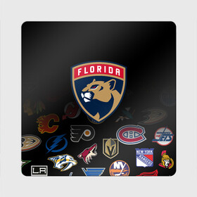 Магнит виниловый Квадрат с принтом NHL Florida Panthers (Z) в Кировске, полимерный материал с магнитным слоем | размер 9*9 см, закругленные углы | anaheim ducks | arizona coyotes | boston bruins | buffalo sabres | calgary flames | canadiens de montreal | chicago blackhawks | colorado | florida panthers | hockey | nhl | нхл | паттерн | спорт | хоккей