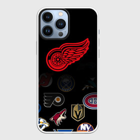Чехол для iPhone 13 Pro Max с принтом NHL Detroit Red Wings (Z) в Кировске,  |  | Тематика изображения на принте: anaheim ducks | arizona coyotes | boston bruins | buffalo sabres | calgary flames | canadiens de montreal | carolina hurricanes | colorado | detroit red wings | hockey | nhl | нхл | паттерн | спорт | хоккей