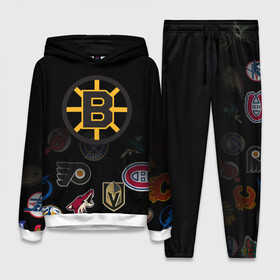 Женский костюм 3D (с толстовкой) с принтом NHL Boston Bruins (Z) в Кировске,  |  | anaheim ducks | arizona coyotes | boston bruins | buffalo sabres | calgary flames | canadiens de montreal | carolina hurricanes | chicago blackhawks | colorado | hockey | nhl | нхл | паттерн | спорт | хоккей