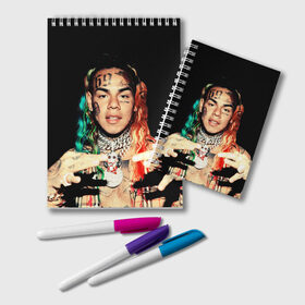 Блокнот с принтом 6IX9INE в Кировске, 100% бумага | 48 листов, плотность листов — 60 г/м2, плотность картонной обложки — 250 г/м2. Листы скреплены удобной пружинной спиралью. Цвет линий — светло-серый
 | 6ix9ine | gooba | hernandez | tekashi