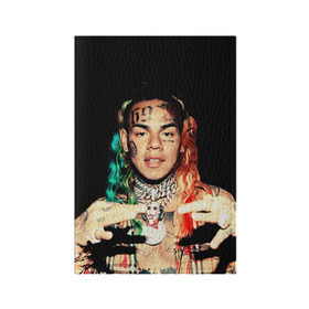 Обложка для паспорта матовая кожа с принтом 6IX9INE в Кировске, натуральная матовая кожа | размер 19,3 х 13,7 см; прозрачные пластиковые крепления | 6ix9ine | gooba | hernandez | tekashi