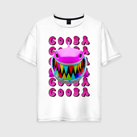 Женская футболка хлопок Oversize с принтом 6IX9INE- GOOBA в Кировске, 100% хлопок | свободный крой, круглый ворот, спущенный рукав, длина до линии бедер
 | 6ix9ine | 6ix9ine  gooba | gooba | акула | сикснайн | сиксти найн | сиксти найн репер | такаши | текаши | текаши сикснайн