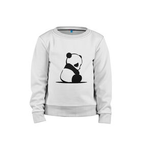 Детский свитшот хлопок с принтом Милая панда (Z) в Кировске, 100% хлопок | круглый вырез горловины, эластичные манжеты, пояс и воротник | Тематика изображения на принте: ailuropoda melanoleuca | ailurus fulgens | бамбуковый медведь | большая панда | звери | малая панда | медведь | милая панда | няшка | панда
