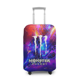 Чехол для чемодана 3D с принтом MONSTER ENERGY в Кировске, 86% полиэфир, 14% спандекс | двустороннее нанесение принта, прорези для ручек и колес | amg | auto | bmw | honda | jdm | mercedes | nissan | porsche | racing | sport | subar | toyota | автомобил | автомобильные | киа | лексус | марка | машины | митсубиси | ниссан | порше | спорт | субару | тесла | тойота | хонда