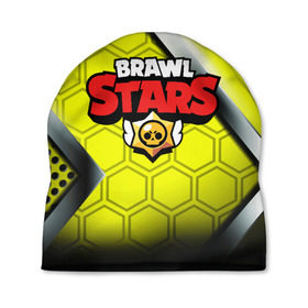 Шапка 3D с принтом фан мерч Brawl Stars в Кировске, 100% полиэстер | универсальный размер, печать по всей поверхности изделия | brawl | logo | moba | stars | желтый | звезда | игра | команды | лого | мерч | моба | надпись | полосы | текст | череп