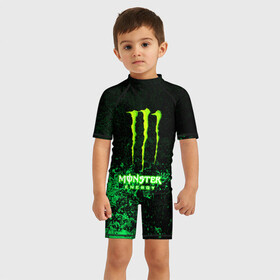 Детский купальный костюм 3D с принтом MONSTER ENERGY в Кировске, Полиэстер 85%, Спандекс 15% | застежка на молнии на спине | amg | auto | bmw | honda | jdm | mercedes | nissan | porsche | racing | sport | subar | toyota | автомобил | автомобильные | киа | лексус | марка | машины | митсубиси | ниссан | порше | спорт | субару | тесла | тойота | хонда