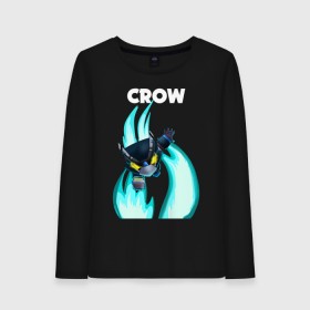 Женский лонгслив хлопок с принтом BRAWL STARS MECHA CROW. в Кировске, 100% хлопок |  | 