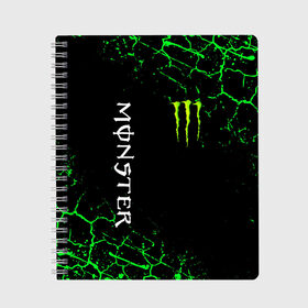 Тетрадь с принтом MONSTER ENERGY в Кировске, 100% бумага | 48 листов, плотность листов — 60 г/м2, плотность картонной обложки — 250 г/м2. Листы скреплены сбоку удобной пружинной спиралью. Уголки страниц и обложки скругленные. Цвет линий — светло-серый
 | black monster | bmx | claw | cybersport | energy | monster | monster energy | moto | motocross | race | sport | киберспорт | когти | монстер энерджи | монстр | мото | мотокросс | ралли | скейтбординг | спорт | энергия