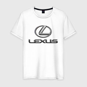 Мужская футболка хлопок с принтом LEXUS в Кировске, 100% хлопок | прямой крой, круглый вырез горловины, длина до линии бедер, слегка спущенное плечо. | auto | lexus | sport | авто | автомобиль | автомобильные | бренд | лексус | марка | машины | спорт